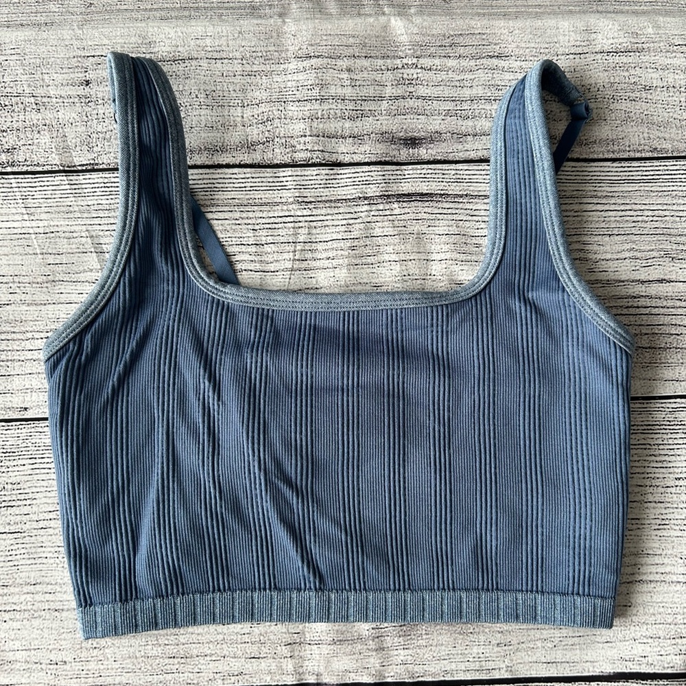 Aerie denim blue ribbed bra/ tank size medium